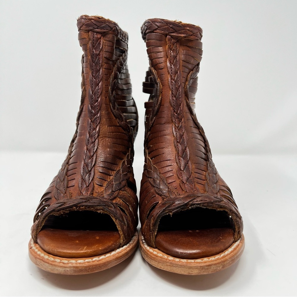Freebird Braided Cutout Ankle Booties - Brown - Picture 5 of 10